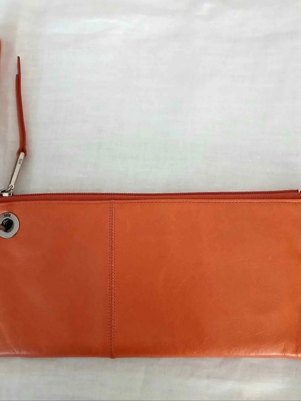 Bag | HOBO Vida Vintage Leather Wristlet Clutch Wallet Organizer Orange Sunset - Picture 9 of 9